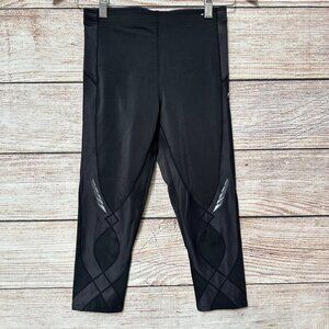 CW-X Compression Tights Pants Womens M Black Crop Stabilyx Joint Support #125806